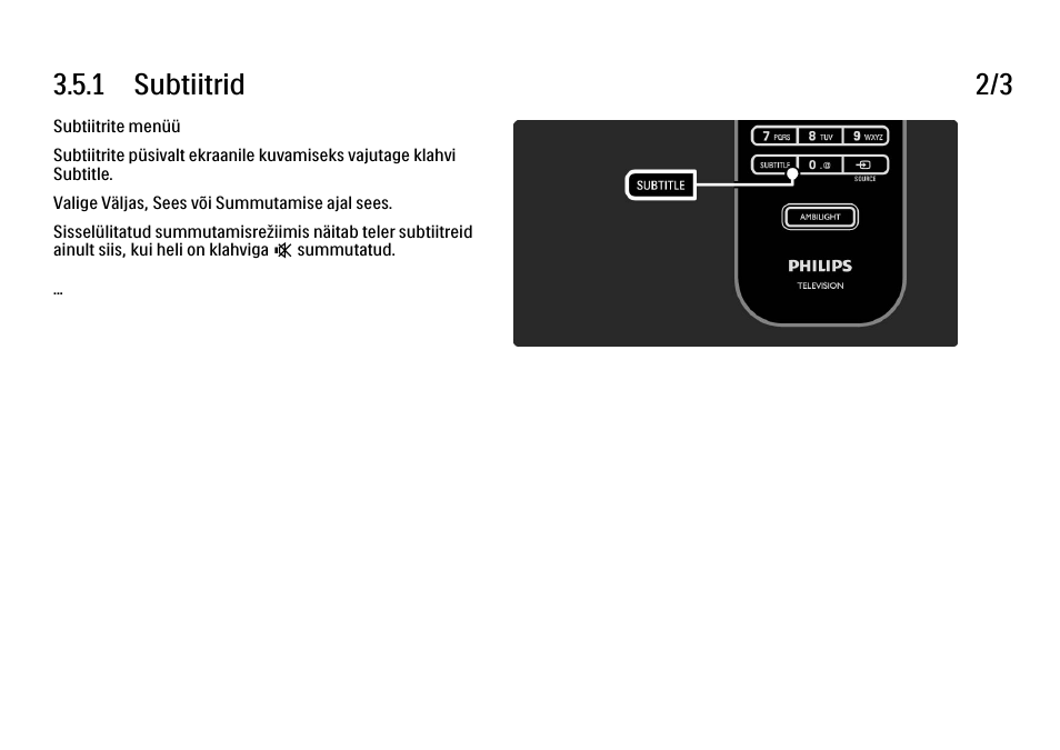 1 subtiitrid 2/3 | Philips 40PFL9704H User Manual | Page 135 / 265