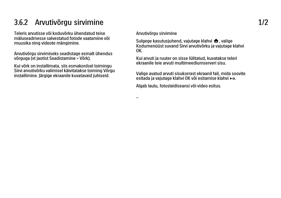 2 arvutivõrgu sirvimine, 2 arvutivõrgu sirvimine 1/2 | Philips 40PFL9704H User Manual | Page 140 / 265