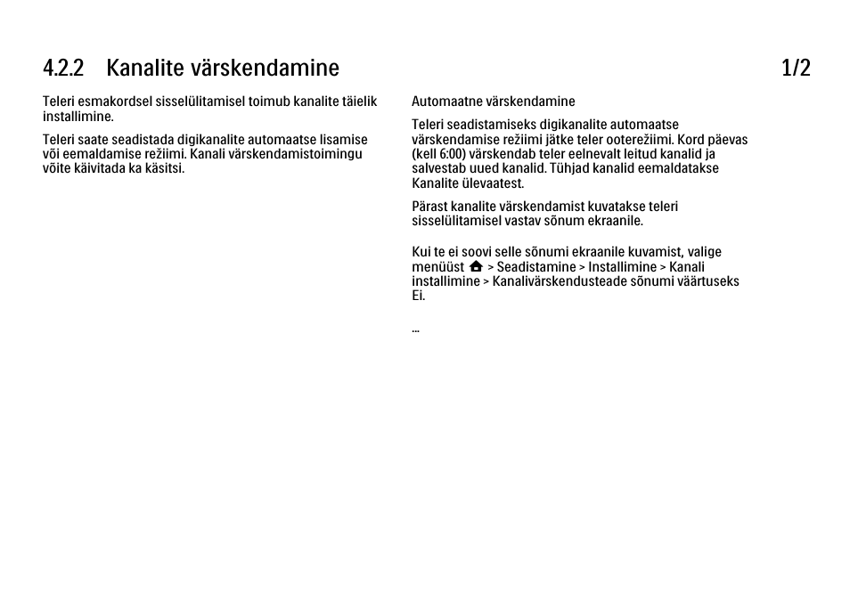 2 värskendamine, 2 kanalite värskendamine 1/2 | Philips 40PFL9704H User Manual | Page 159 / 265