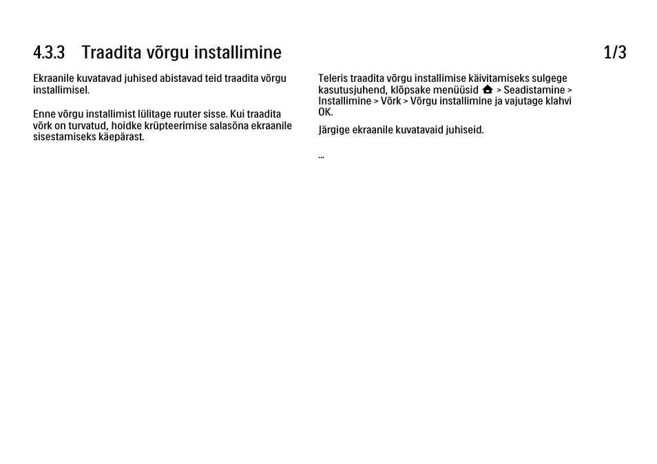 3 traadita võrgu installimine, 3 traadita võrgu installimine 1/3 | Philips 40PFL9704H User Manual | Page 172 / 265