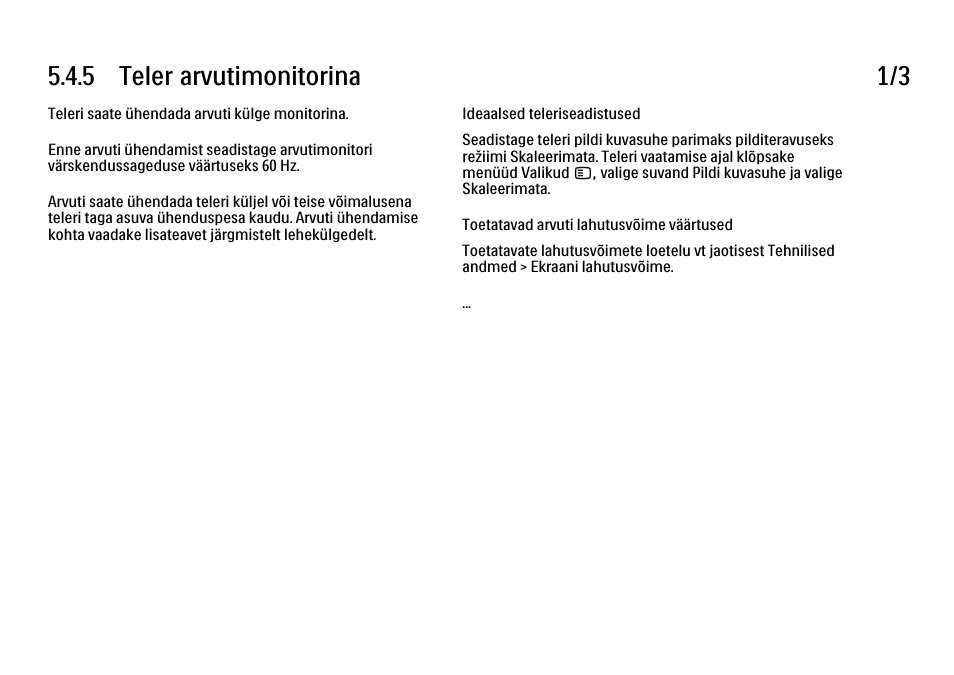 5 teler arvutimonitorina, 5 teler arvutimonitorina 1/3 | Philips 40PFL9704H User Manual | Page 228 / 265