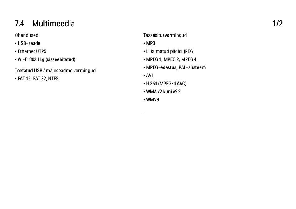 4 multimeedia, 4 multimeedia 1/2 | Philips 40PFL9704H User Manual | Page 255 / 265