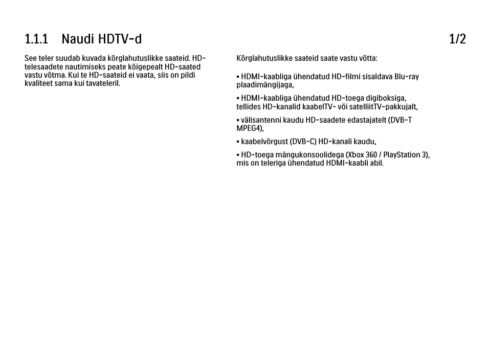 1 alustamine, 1 tähtis, 1 naudi hdtv-d | 1 naudi hdtv-d 1/2 | Philips 40PFL9704H User Manual | Page 3 / 265