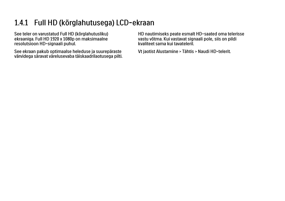 4 toote põhiomadused, 1 full hd lcd-ekraan, 1 full hd (kõrglahutusega) lcd-ekraan | Philips 40PFL9704H User Manual | Page 30 / 265