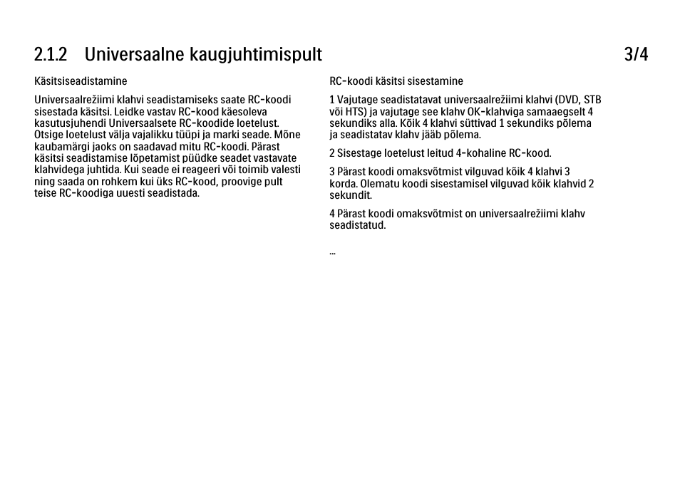 2 universaalne kaugjuhtimispult 3/4 | Philips 40PFL9704H User Manual | Page 48 / 265
