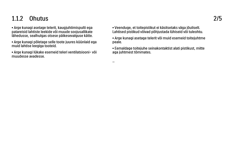 2 ohutus 2/5 | Philips 40PFL9704H User Manual | Page 6 / 265