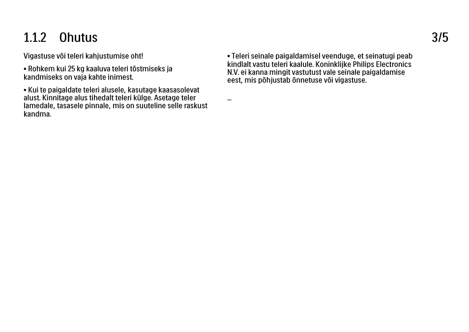 2 ohutus 3/5 | Philips 40PFL9704H User Manual | Page 7 / 265