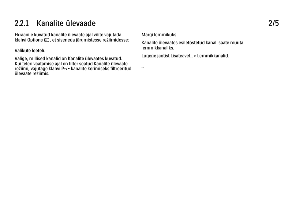 1 kanalite ülevaade 2/5 | Philips 40PFL9704H User Manual | Page 78 / 265