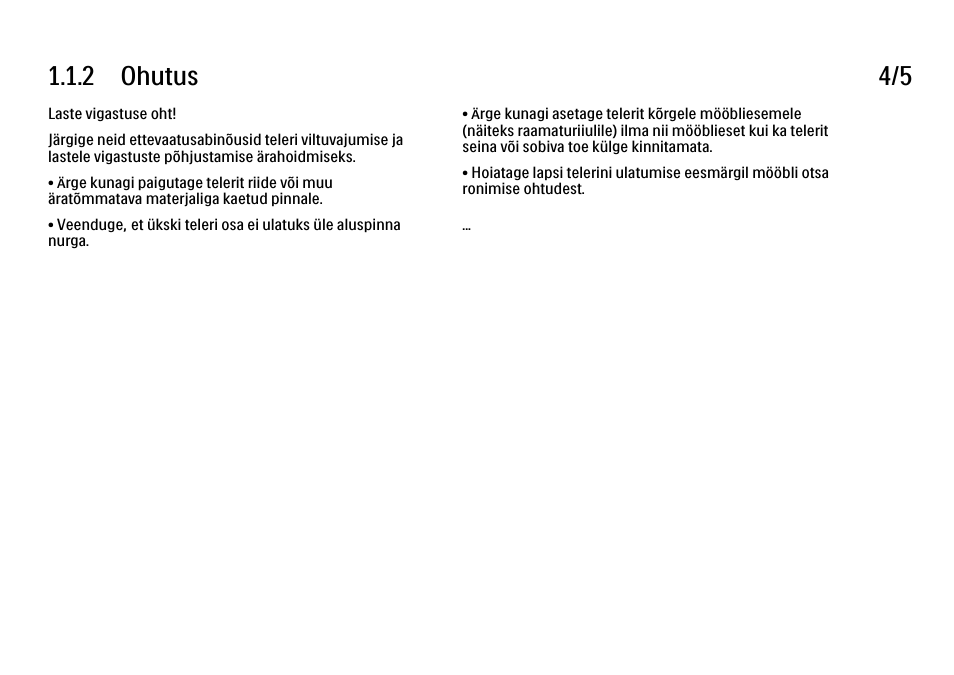 2 ohutus 4/5 | Philips 40PFL9704H User Manual | Page 8 / 265