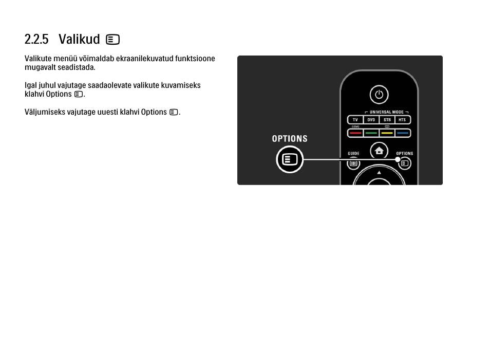 5 valikud, 5 valikud o | Philips 40PFL9704H User Manual | Page 85 / 265