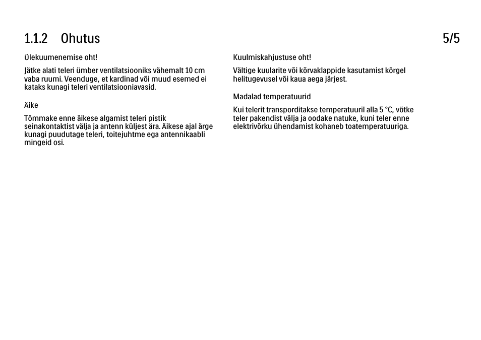 2 ohutus 5/5 | Philips 40PFL9704H User Manual | Page 9 / 265