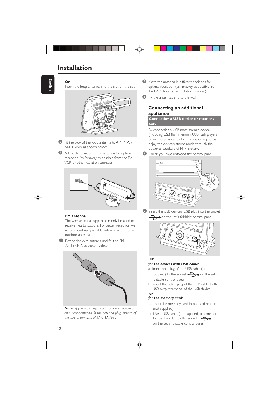 Installation | Philips MCM275 User Manual | Page 12 / 28