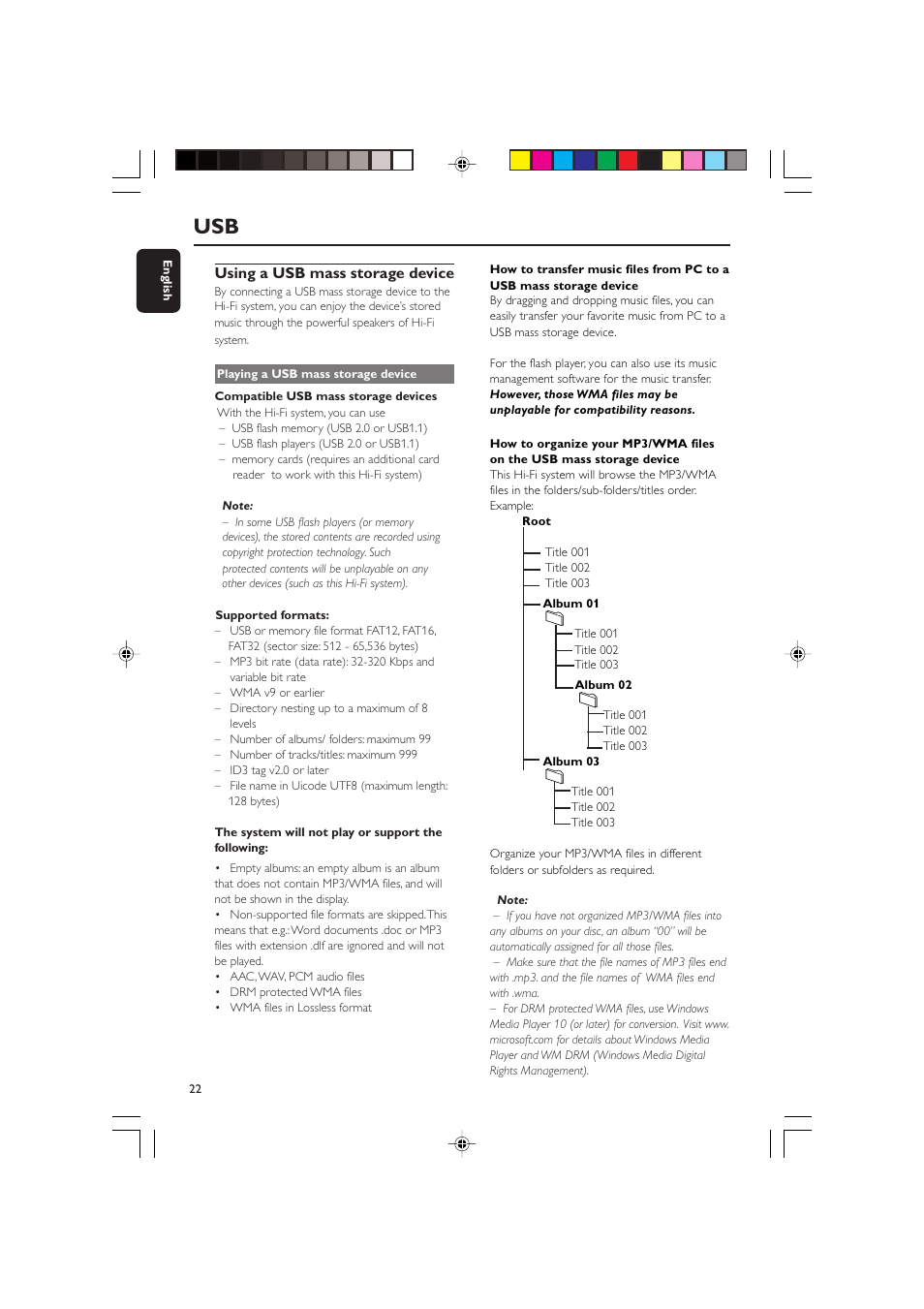 Using a usb mass storage device | Philips MCM275 User Manual | Page 22 / 28