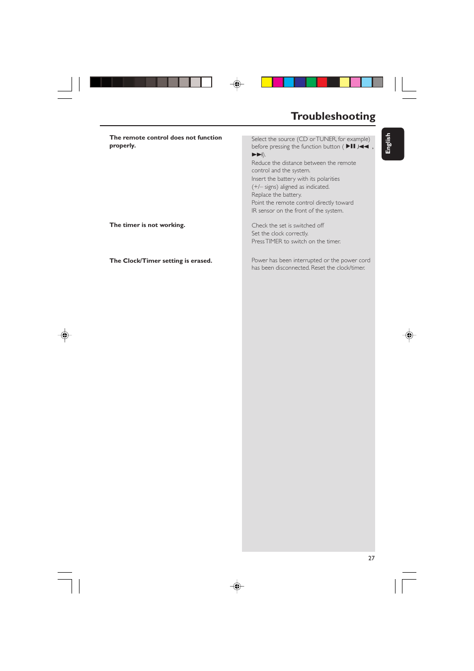Troubleshooting | Philips MCM275 User Manual | Page 27 / 28
