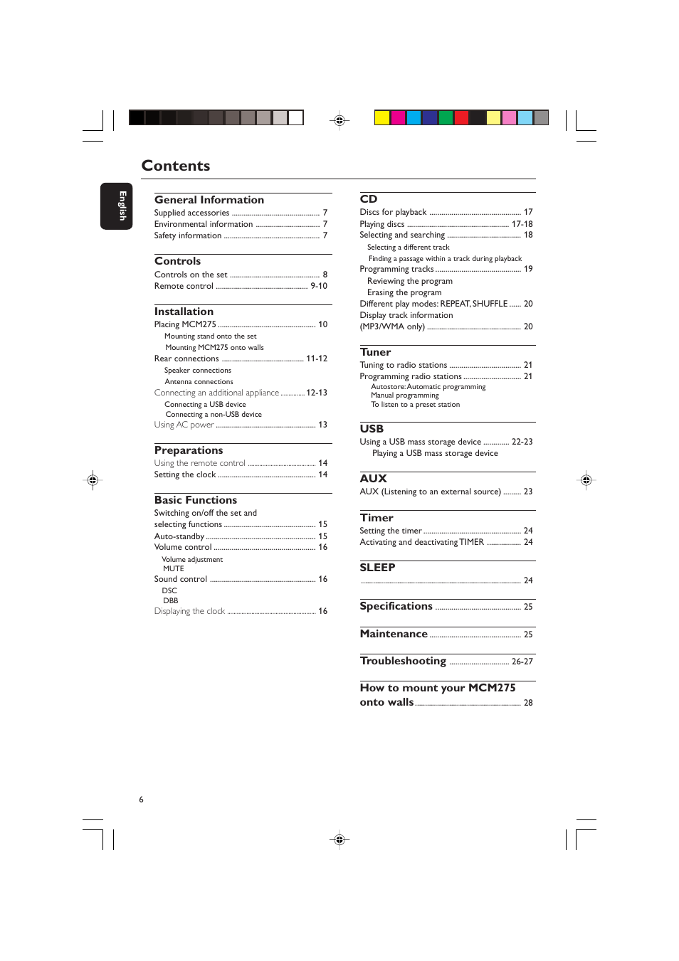 Philips MCM275 User Manual | Page 6 / 28