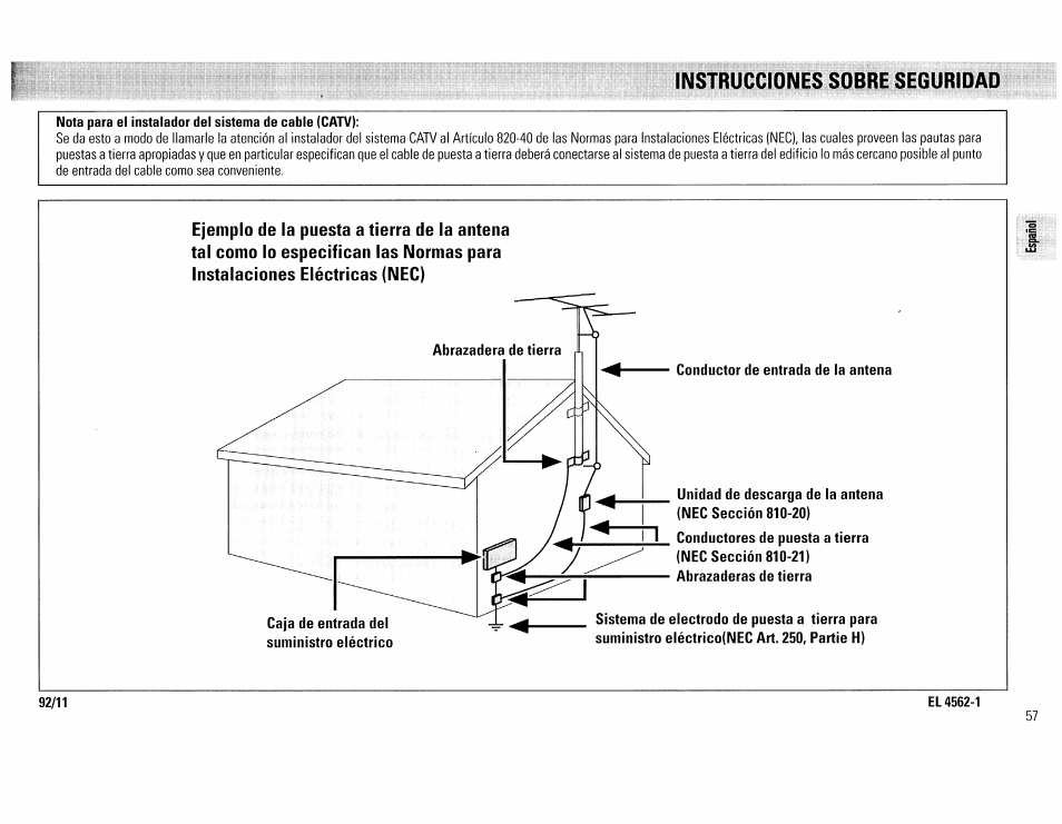 Instrucciones sobre seguridad, El 4562-1 | Philips FW45C User Manual | Page 57 / 80