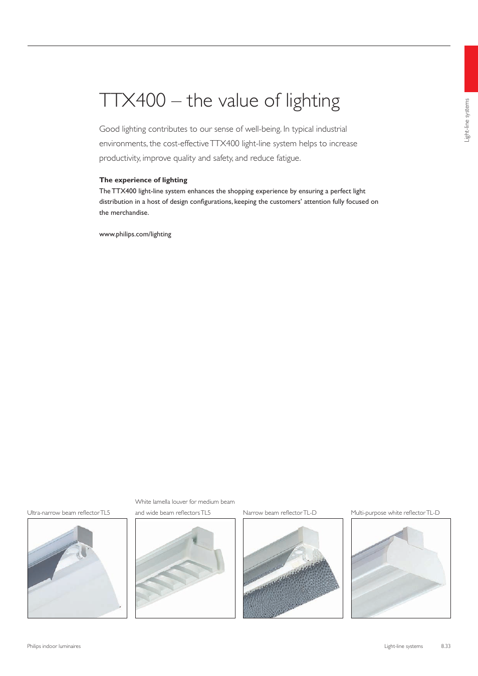 Ttx400 – the value of lighting | Philips TTX400 User Manual | Page 34 / 68