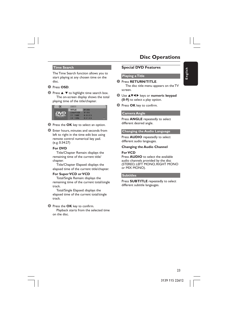 Disc operations | Philips LX3600D/25 User Manual | Page 23 / 41