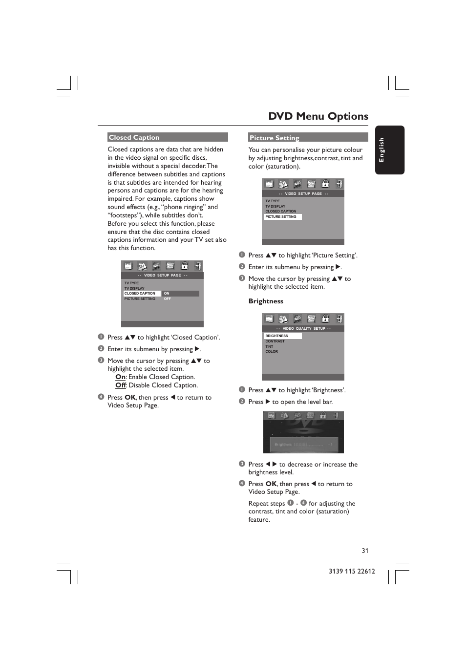 Dvd menu options | Philips LX3600D/25 User Manual | Page 31 / 41