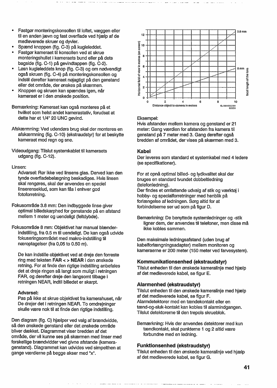 Kabel, Kommunikationsenhed (ekstraudstyr), Alarmenhed (ekstraudstyr) | Funktionsenhed (ekstraudstyr) | Philips VSS2285/00T User Manual | Page 8 / 20