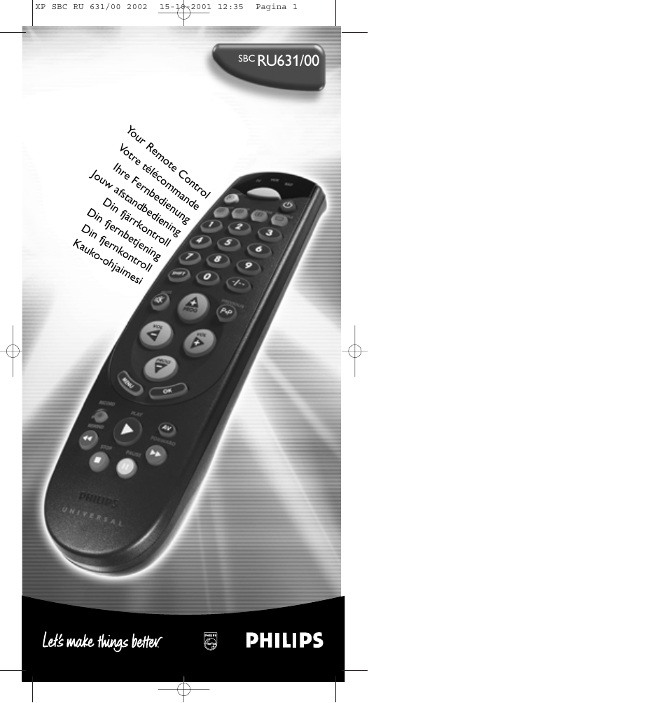 Philips RU631/00 User Manual | 80 pages