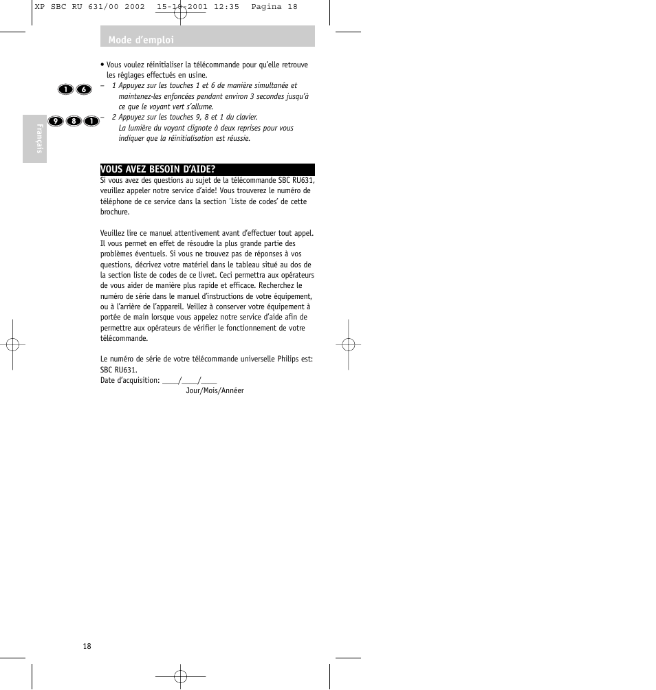 Philips RU631/00 User Manual | Page 18 / 80