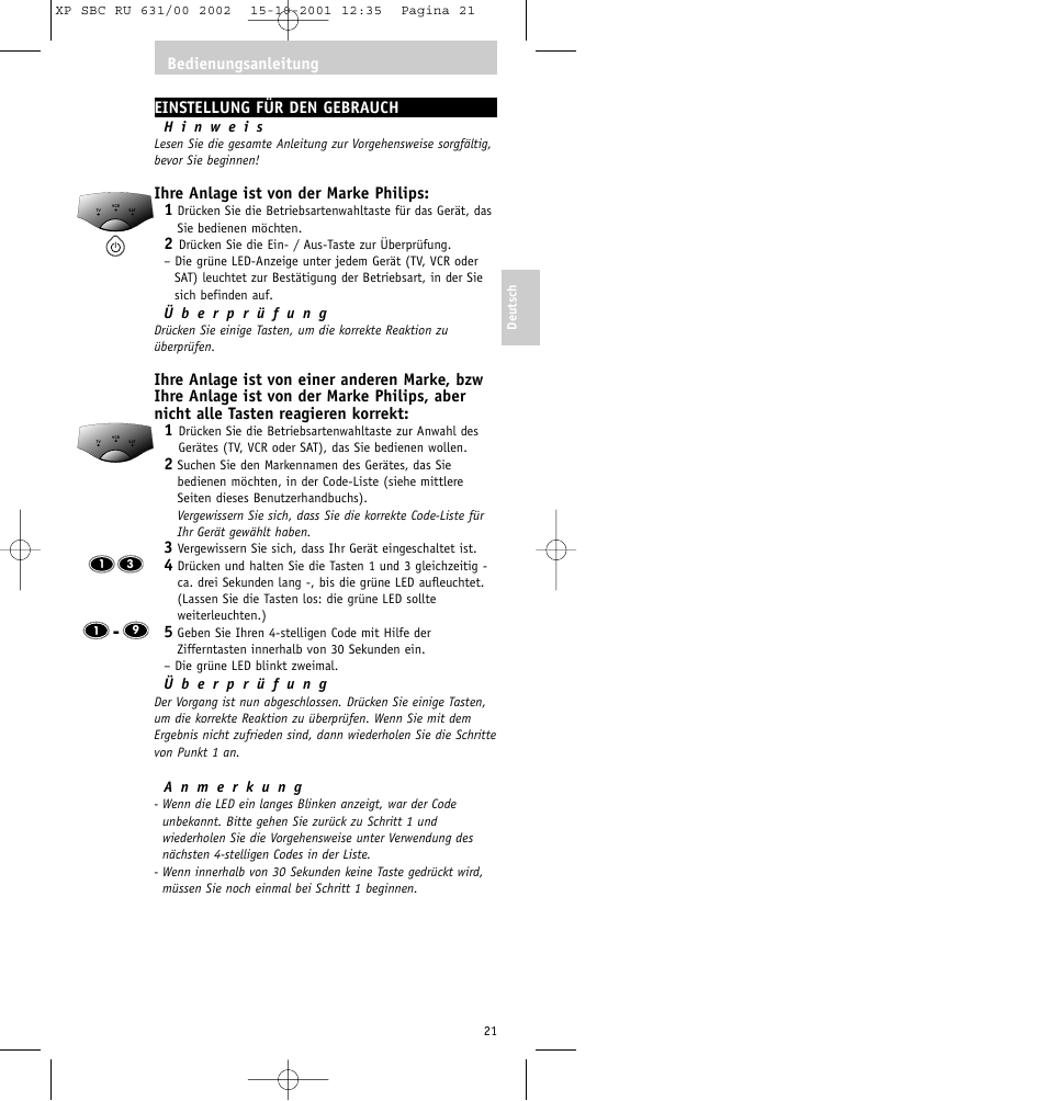 Philips RU631/00 User Manual | Page 21 / 80