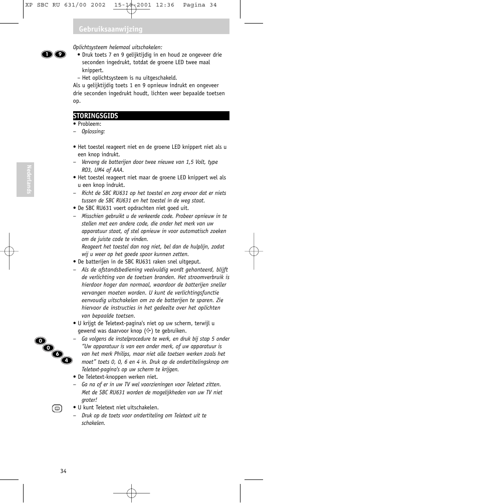 Philips RU631/00 User Manual | Page 34 / 80