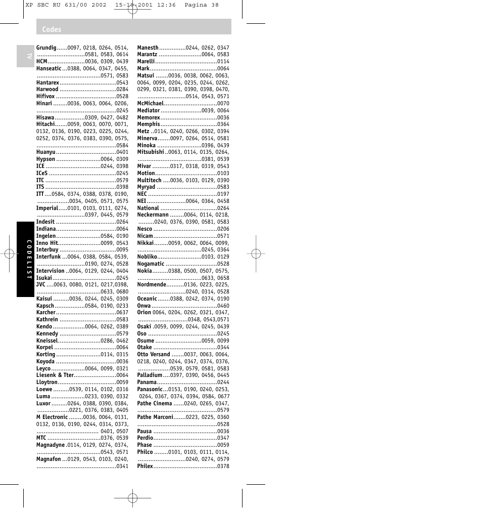 Philips RU631/00 User Manual | Page 38 / 80