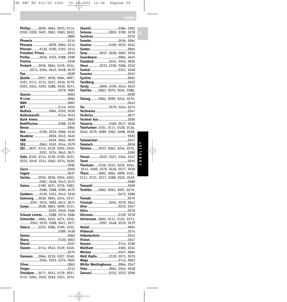 Philips RU631/00 User Manual | Page 39 / 80