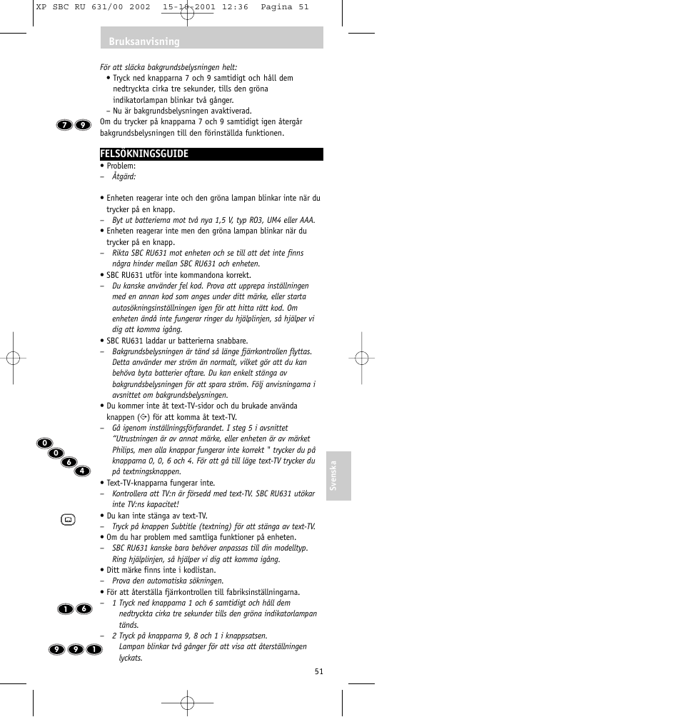 Philips RU631/00 User Manual | Page 51 / 80
