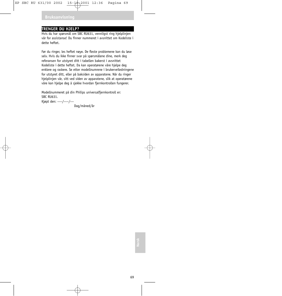 Philips RU631/00 User Manual | Page 69 / 80