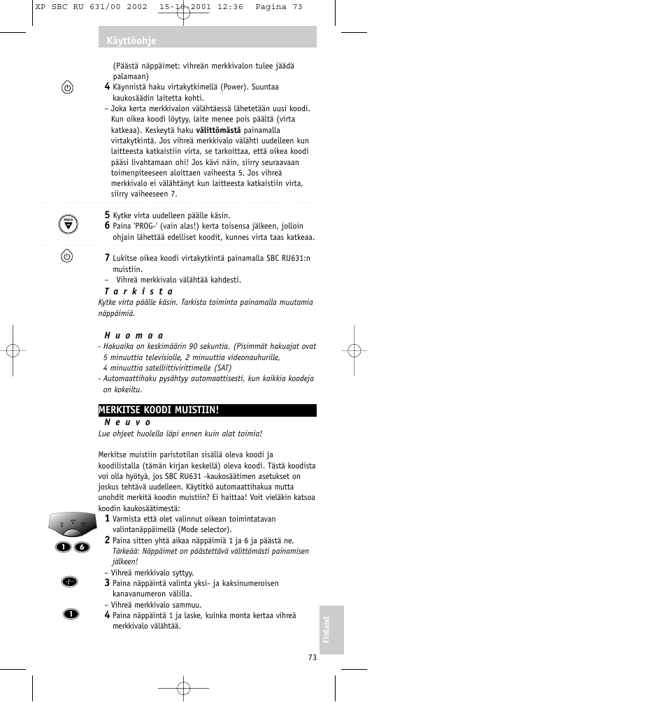 Philips RU631/00 User Manual | Page 73 / 80