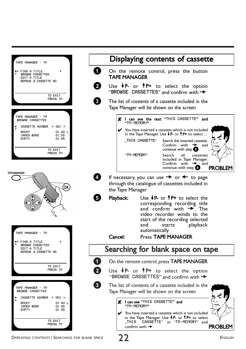 Pprro obblleem m | Philips VR 766/07 User Manual | Page 22 / 64