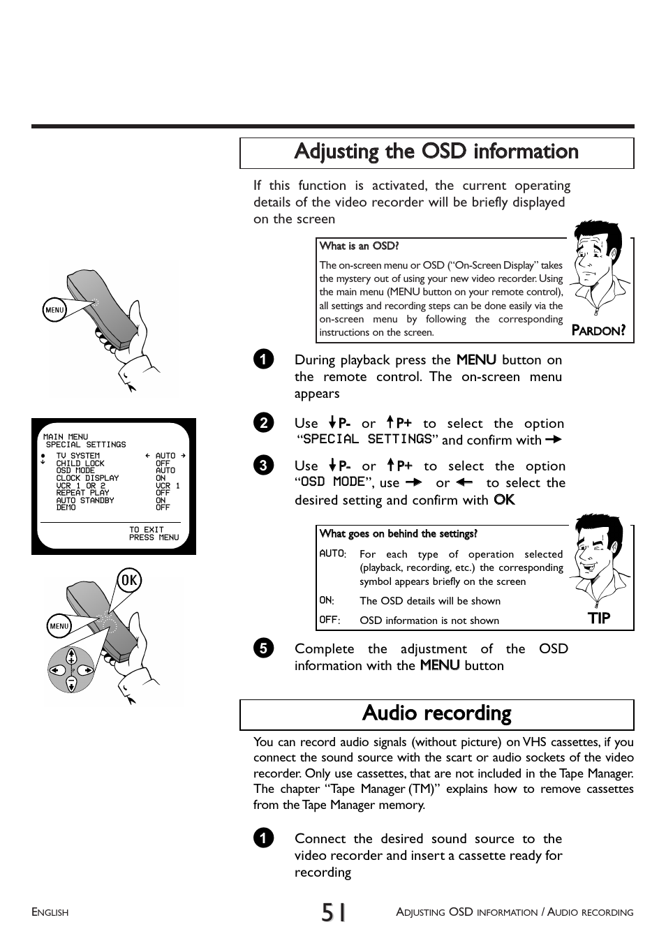 Aauuddiioo rreeccoorrddiinngg, T tiipp | Philips VR 766/07 User Manual | Page 51 / 64