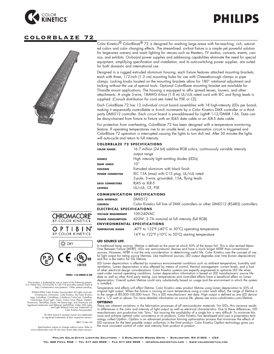 Philips COLORBLAZE 72 User Manual | 4 pages