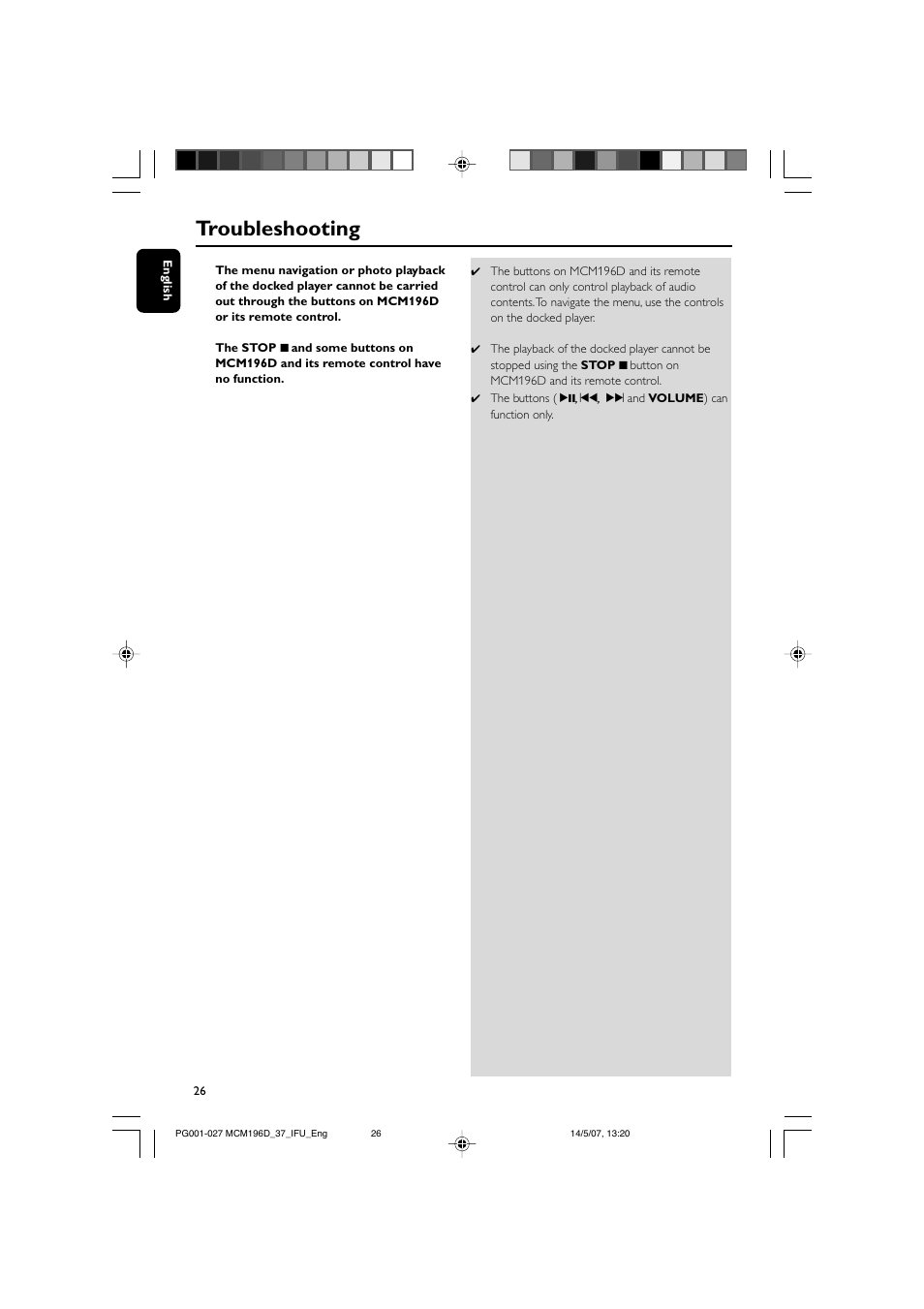 Troubleshooting | Philips MCM196D/37B User Manual | Page 26 / 29