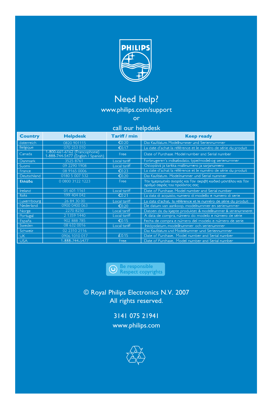 Need help | Philips WAC3500 User Manual | Page 12 / 12