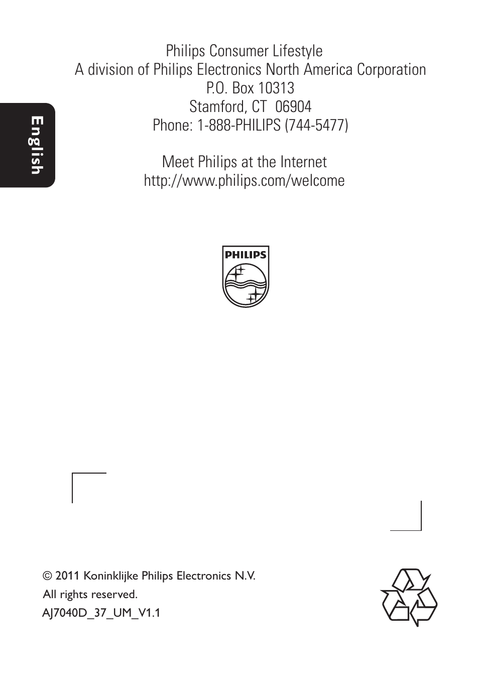 Philips AJ7040D User Manual | Page 19 / 19