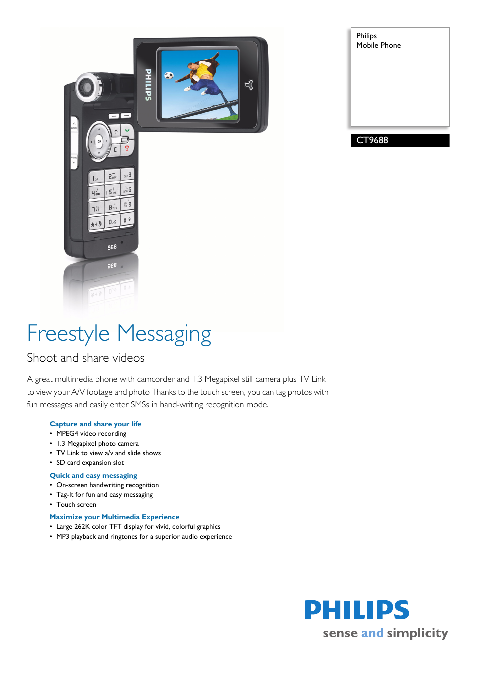 Philips CT9688 User Manual | 2 pages