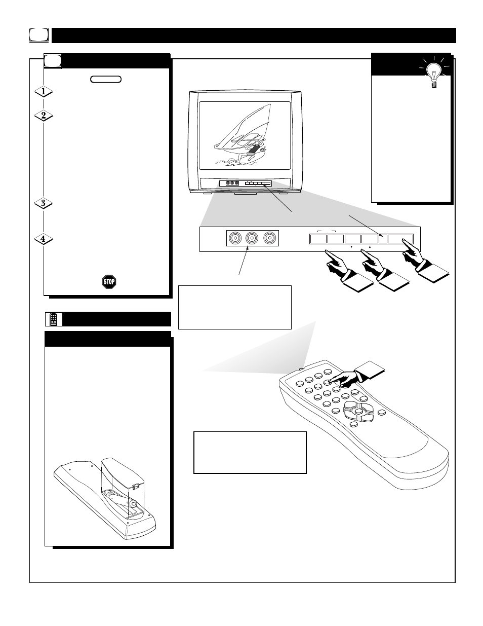 Tv/r, Asic, Emote | Perations, Elevision | Philips MAGNAVOX PS1947C1 User Manual | Page 8 / 32