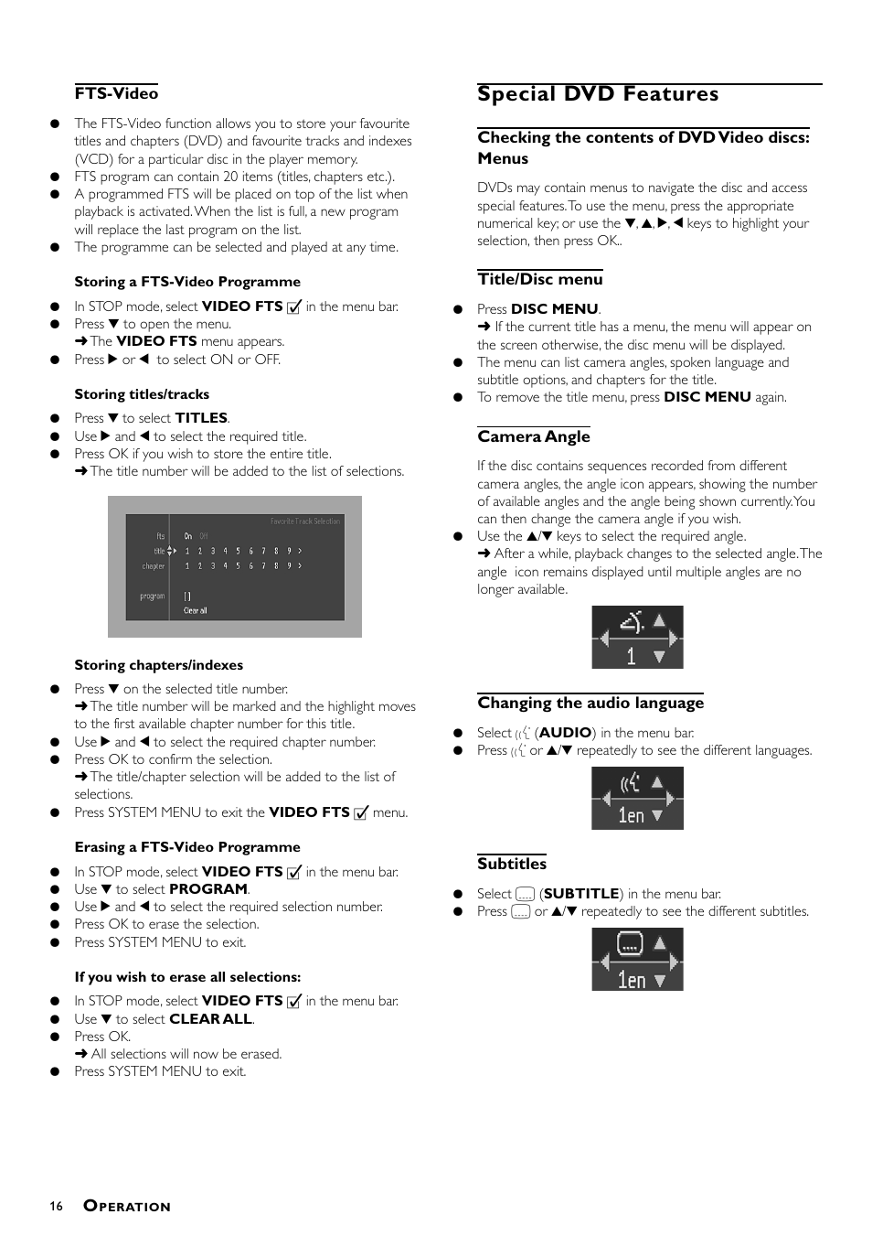 Special dvd features | Philips DVD-762/051 User Manual | Page 16 / 23