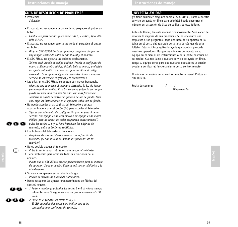 Philips RU630/00 User Manual | Page 20 / 38