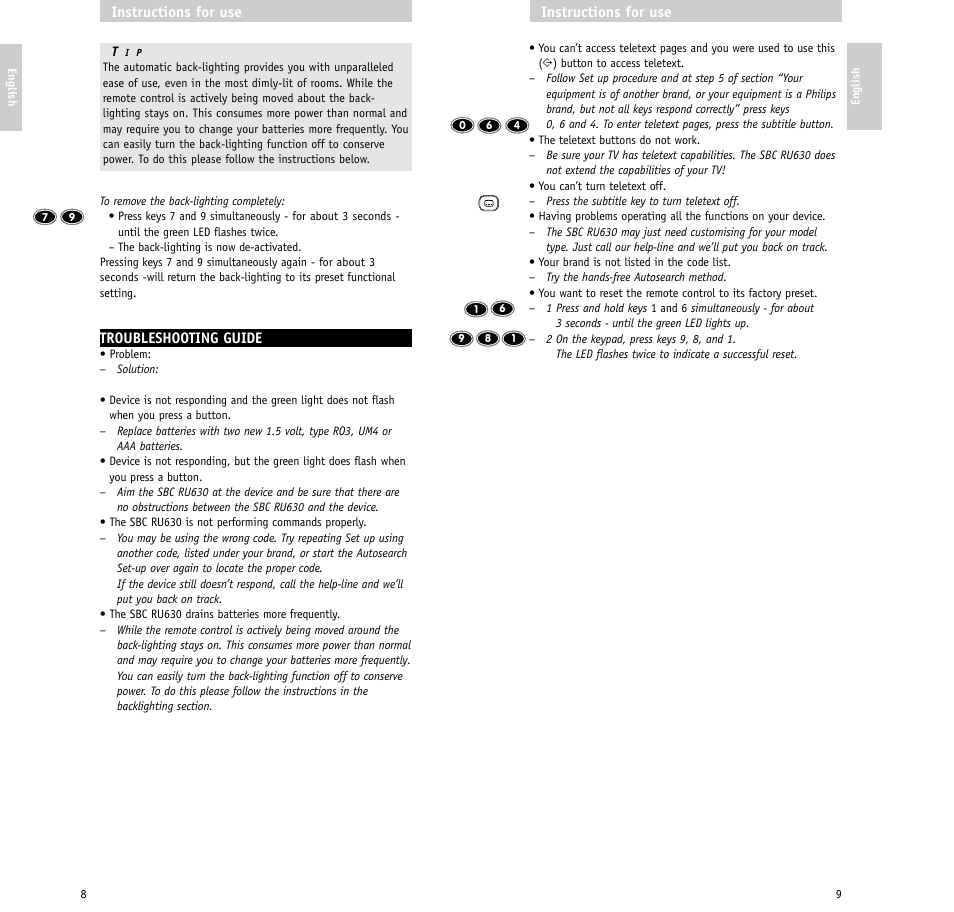 Philips RU630/00 User Manual | Page 5 / 38