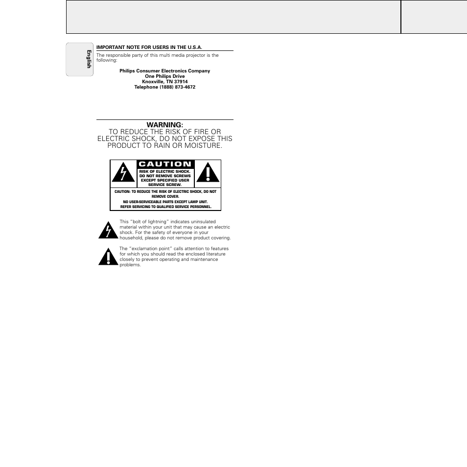 Important note for users in the u.s.a | Philips PXG10 User Manual | Page 2 / 30