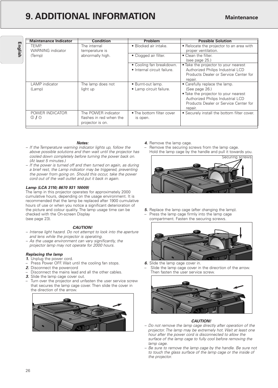 Additional information, Maintenance | Philips PXG10 User Manual | Page 28 / 30