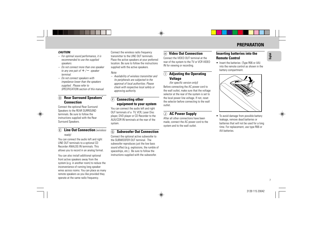 Preparation | Philips FW-V55 User Manual | Page 7 / 28