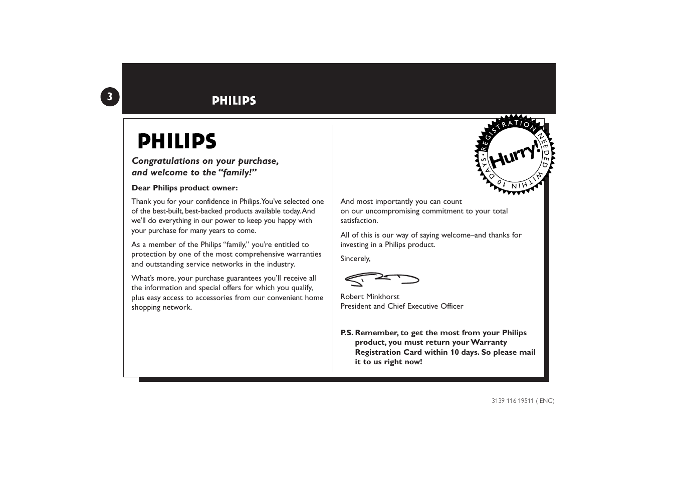 Hurry | Philips FW-P73 User Manual | Page 3 / 31