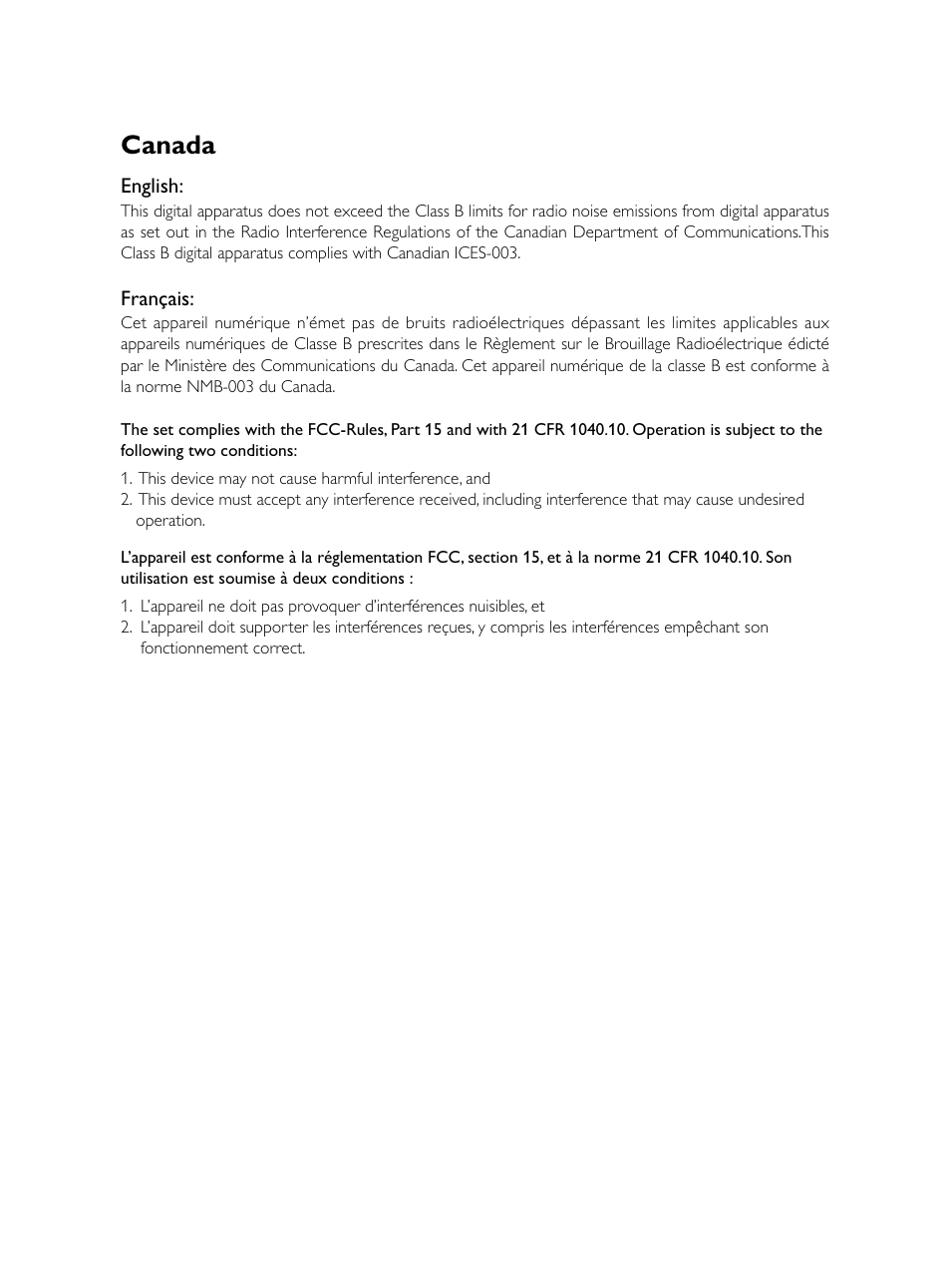 Canada | Philips AJL750/37 User Manual | Page 2 / 22