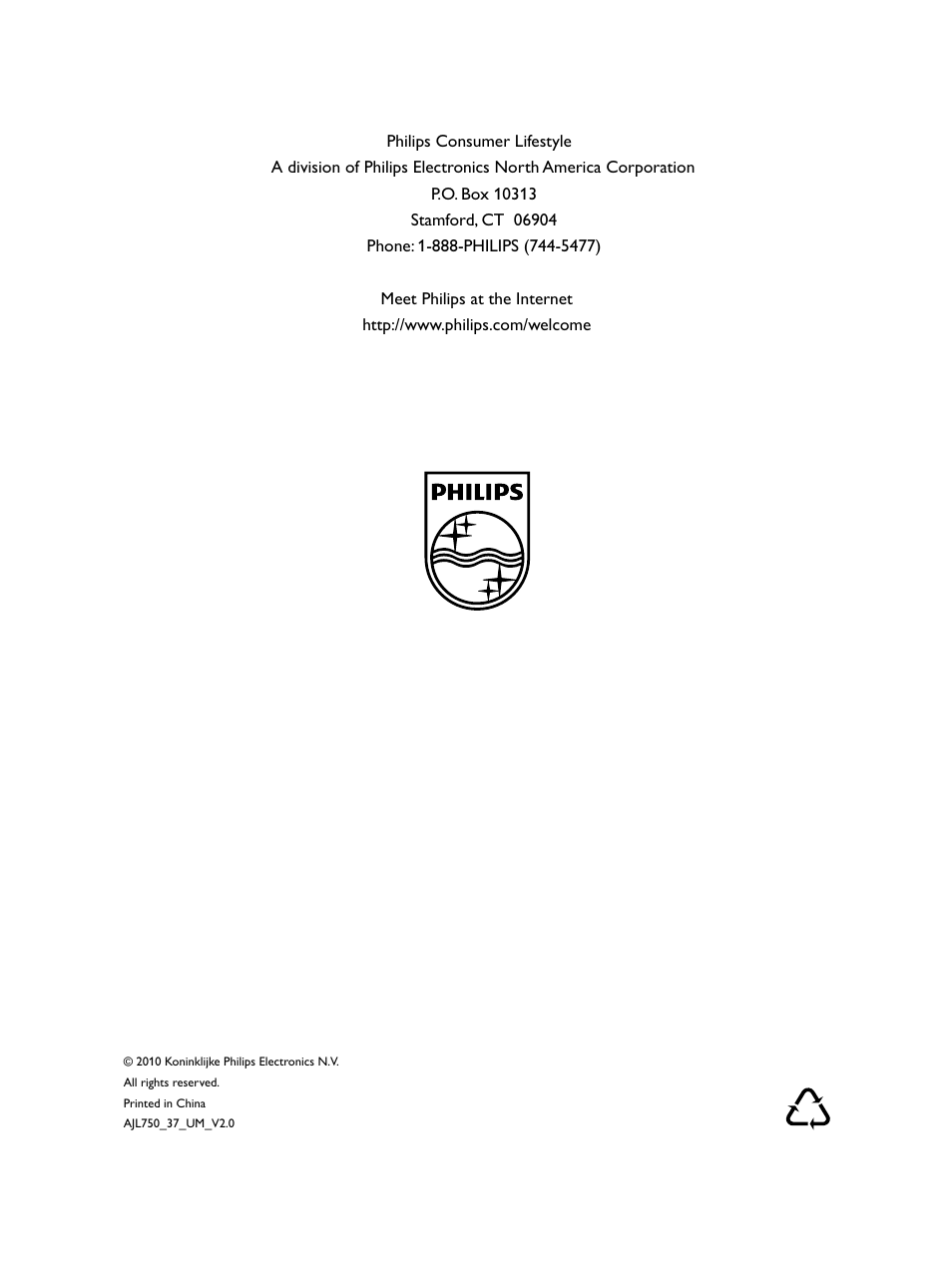 Philips AJL750/37 User Manual | Page 22 / 22